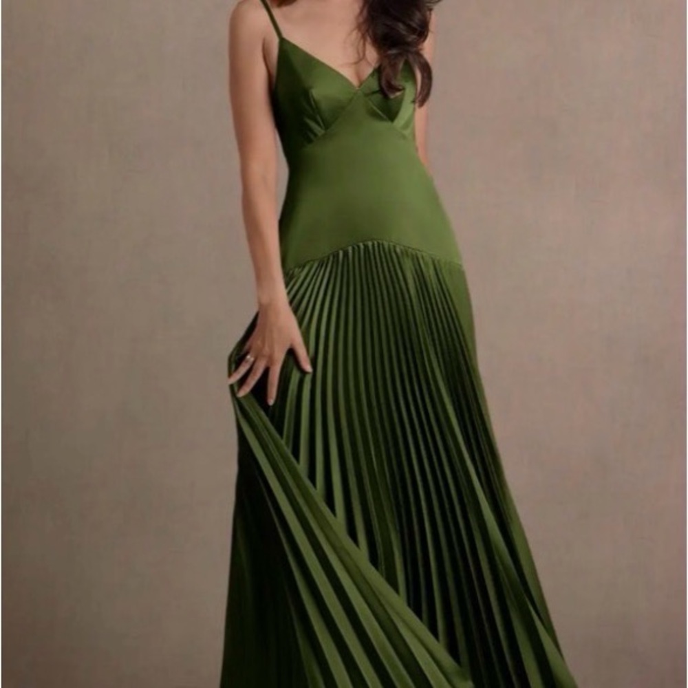 Azazie Satin Dropped Waist Dress